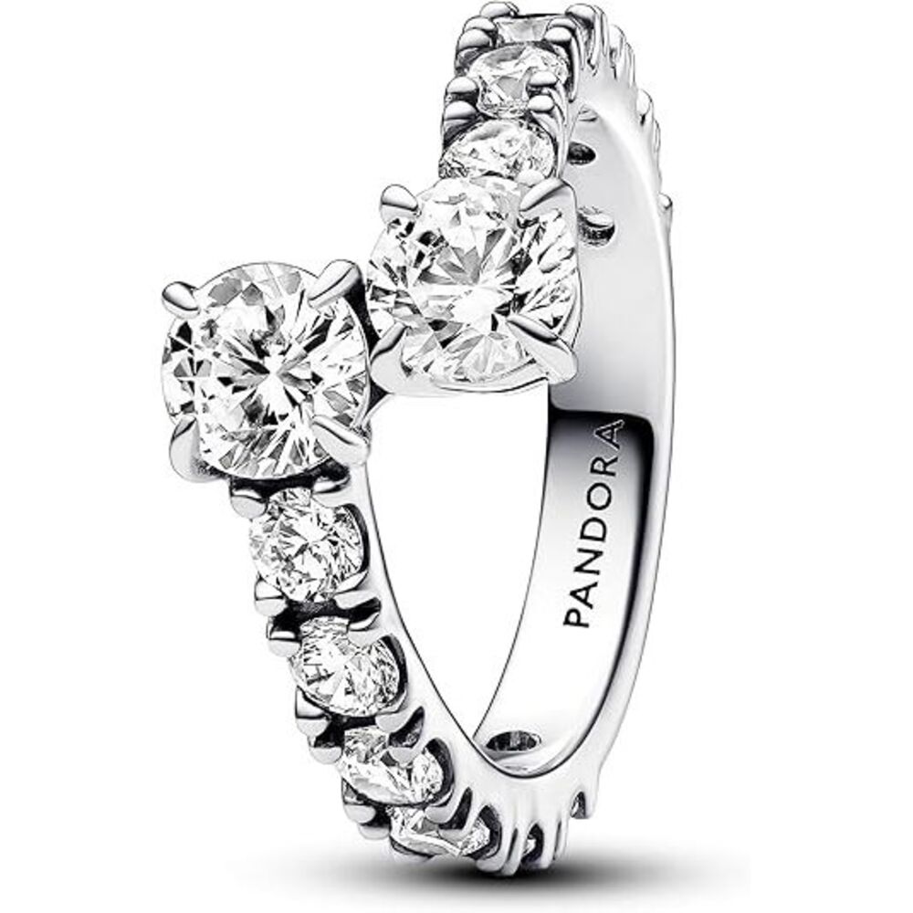 Pandora Sparkling Overlapping Band Ring